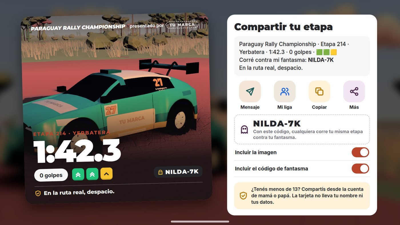 Tarjeta para compartir la etapa